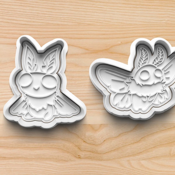 Mothman Cookie Cutters & Stamps || Moth Man Cookie Cutter || Bigfoot Cookie Cutter || Polymer Clay Cutter || Fondant Embosser || Mold