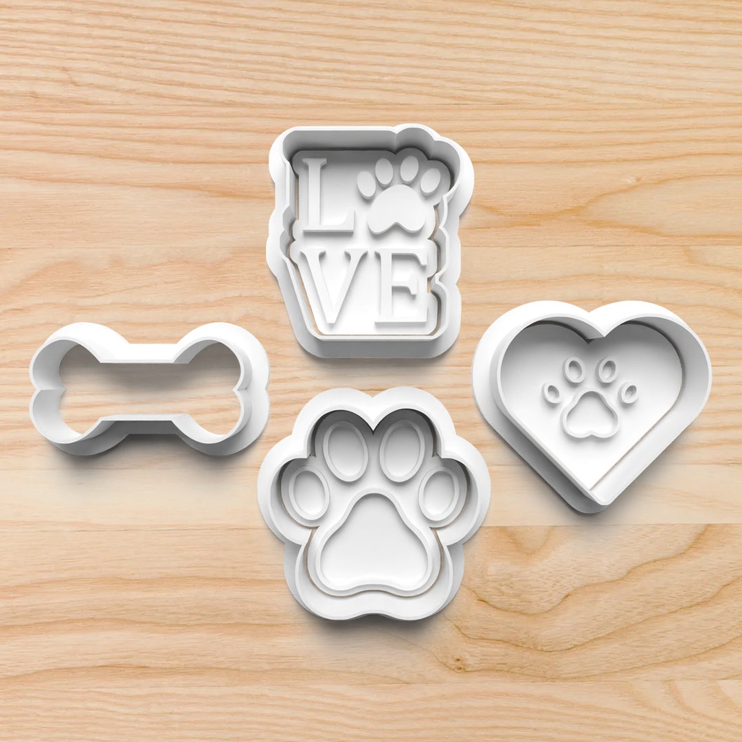 Dog Biscuit Cookie Cutters Dog Treat Cookie Cutters Pet Cookie Cutters Pawprint Cookie