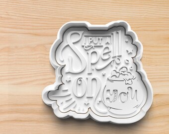 I Put A Spell On You Cookie Cutter – Witchy Halloween Cauldron Stamp