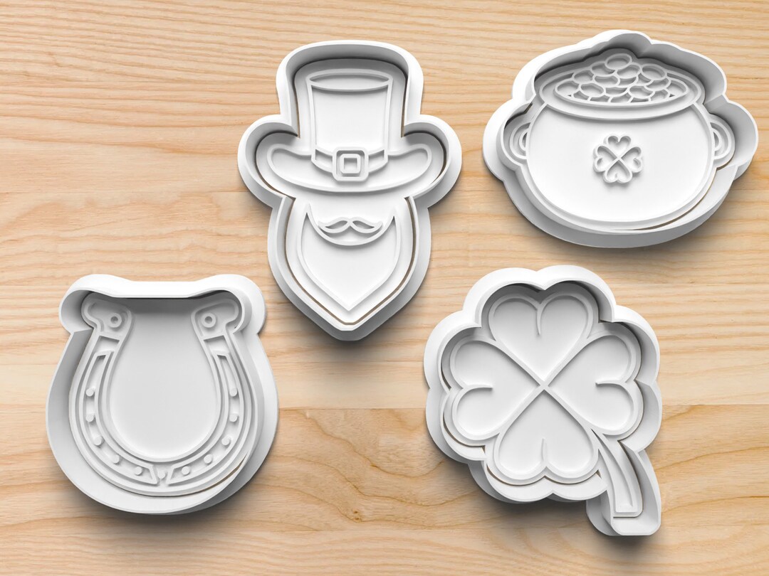 St. Patrick's Day Cookie Cutter Set Leprechaun Cookie Cutter Four Leaf