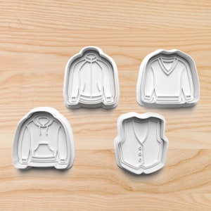 Clothing Cookie Cutters – Hoodie Vest Jacket and Sweater Stamps for Fashion Baking Birthday Crafts or Trendy Cookie Decorating Sets