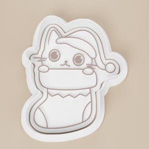 Christmas Stocking Kitties Cookie Cutter #4 - Plain
