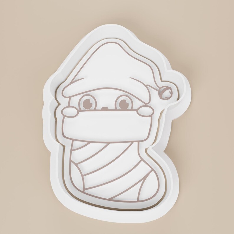 Christmas Stocking Kitties Cookie Cutter #3 - Striped