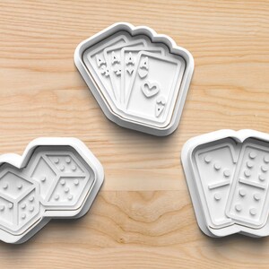 Game Night Cookie Cutters || Dice Cookie Cutter || Dominoes Cookie Cutter || Card Game Cookie Cutter || Aces Cookie Cutter