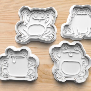 Frog Cookie Cutter Set || Cute Frog Cookie Cutters || Frog Tongue Cookie Cutters || Fat Frog Cookie Cutters || Animal Cookie Cutters
