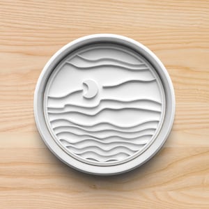 Planet Cookie Cutter with Crescent Moon and Wavy Horizon Design | Outer Space Cookie Stamp for Astronomy Themed Parties or Galaxy Gift Sets