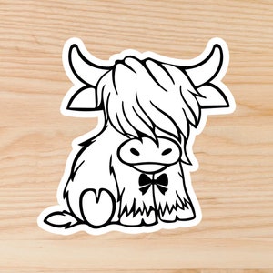 Highland Cow with Adorable Bow Tie Cookie Cutter & Stamp