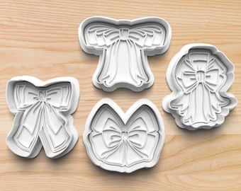 Christmas Bow Cookie Cutters || Christmas Gift Ribbons Cookie Cutters || Pretty Ribbon Stamps || Fancy Christmas Bows Cookie Cutters