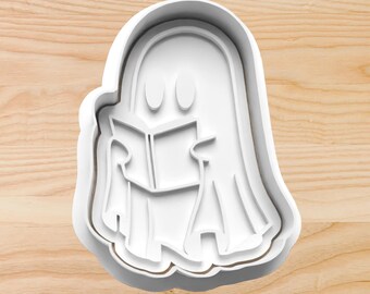Reading Ghost Cookie Cutter: Spooky Book Lover Halloween Baking