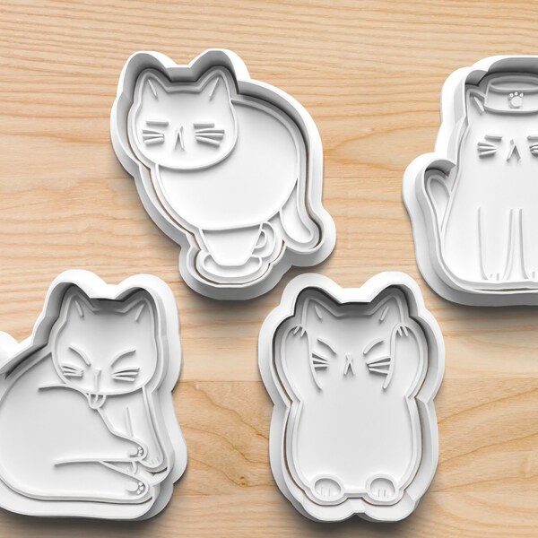 Cat Cookie Cutters || Cute Cat Cookie Cutters || Kitten Cookie Cutters || Fat Cat Cookie Cutters || Adorable Animal Cookie Cutters