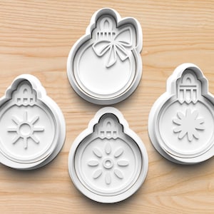 Christmas Ornament Cookie Cutter Set with Holiday Bauble Designs for Baking Sugar Cookies Tree Decorating Fondant Crafts Gift Ideas
