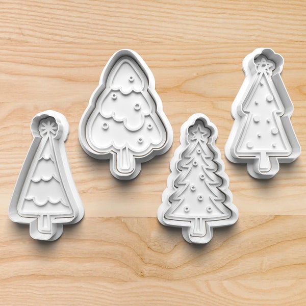Christmas Tree Cookie Cutter  || Gift Cookie Cutter || 3d Printed || Cookie Stamp || Biscuit Stamp || Fondant Embosser || Clay Cutter