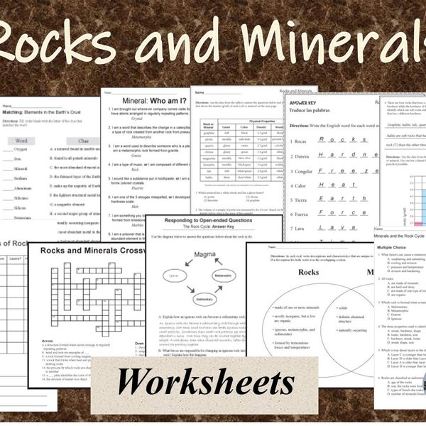 Rocks and Mineral Worksheets Graphic Organizers