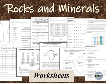 Rocks and Mineral Worksheets Graphic Organizers