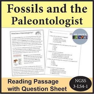 Fossils and Paleontologist Reading Comprehension