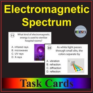 Tarjetas de tareas del espectro electromagnético
