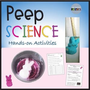 May include: A set of science activities for kids using Peeps marshmallow candies. The activities include a Peep sinking and floating experiment, a Peep dissolving experiment, and a printable worksheet.