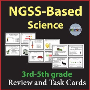 5e leerjaar Wetenschap NGSS-testvoorbereiding en taakkaarten voor onafhankelijke studiebeoordeling