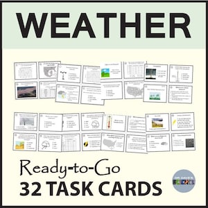 Actividad de tarjetas de tareas meteorológicas