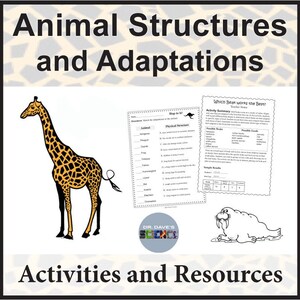 Animal Structures Adaptations Activities and Resources 4th Grade NGSS Science