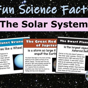 Solar System Fun Fact Posters Science Bulletin Board and Classroom Décor