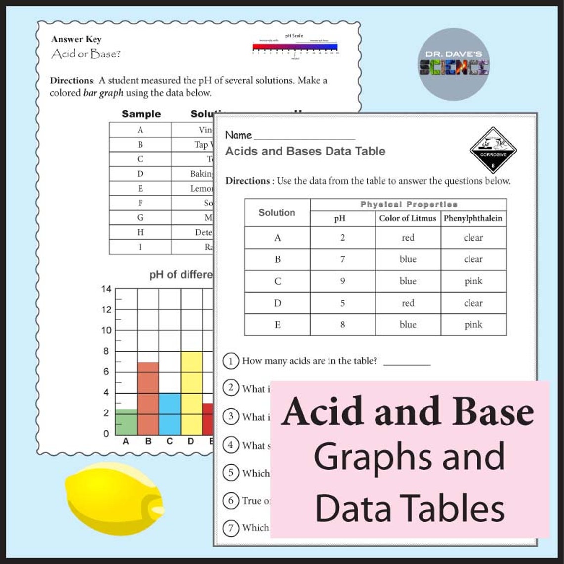 Acids Bases and Ph Scale Lab Activities Reading Comprehension
