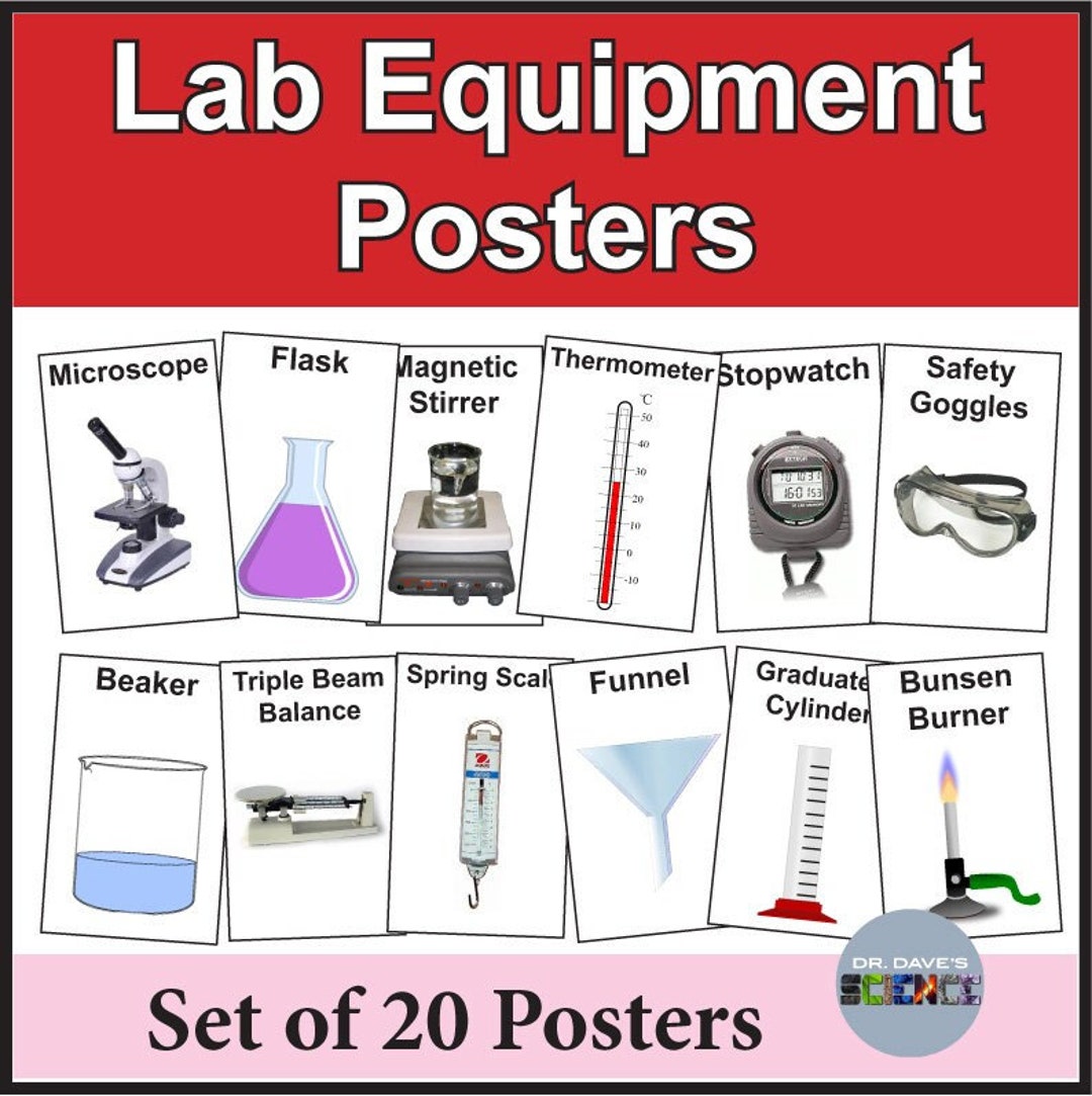 Science Lab Equipment Posters Etsy