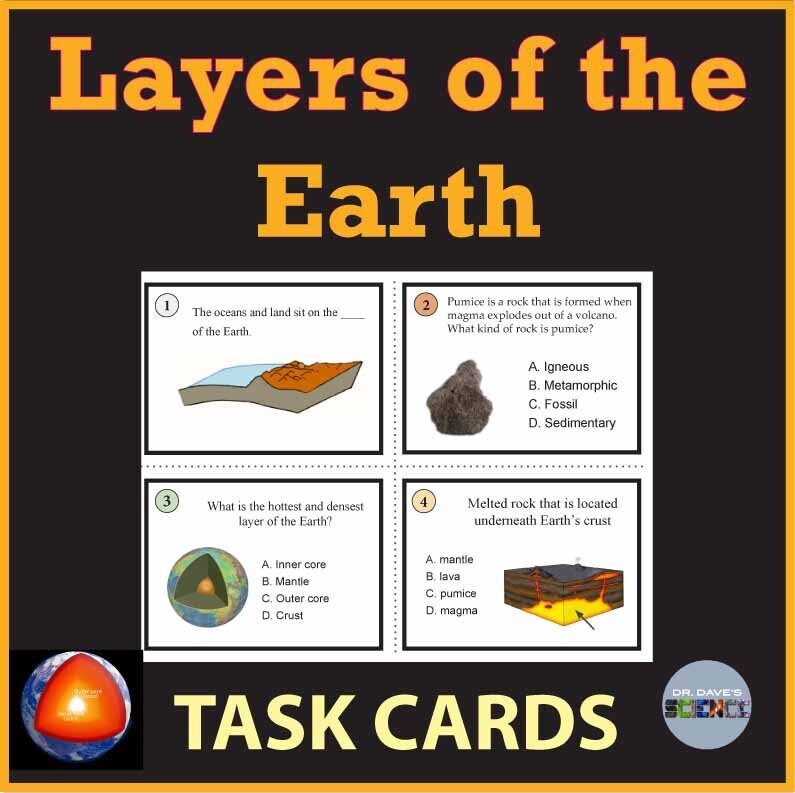 Layers of the Earth Task Card Review - Etsy