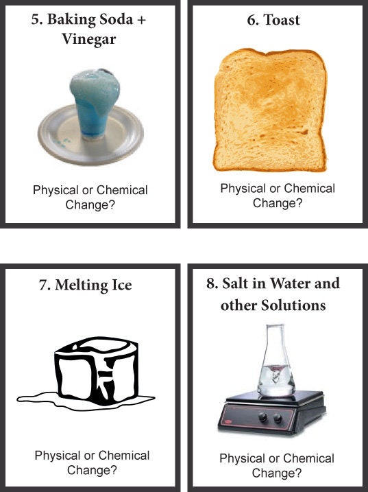 Physical and Chemical Changes Sort Cards - Etsy