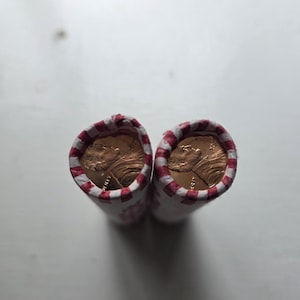 2025 P & D &quot;OBW&quot; Original Bank Wrapped&quot; rolls. **Last year for pennies** 2 full rolls!