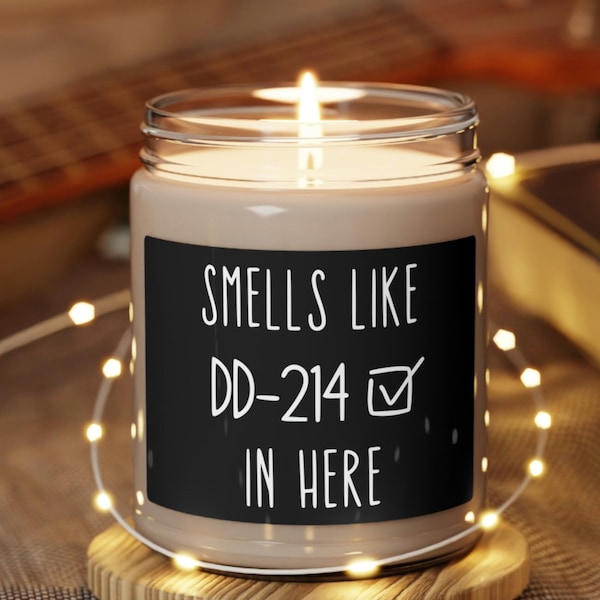 Military retirement Gift, DD214 Gift, Funny Military Candle, air force gift, army Gift, navy discharge gift, marine retired gift, Veteran