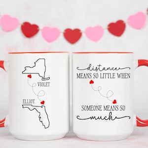 Personalized State to State Coffee Mug, Long Distance Gift, 15oz
