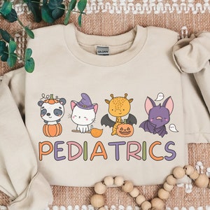 Halloween Pediatrics Sweatshirt, Pediatrics Animal Costume, PEDS Halloween Party, Peds Nurse Sweater, Cute Peds Nurse, Pediatric Nurse Gift