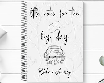 Personalized Wedding Journal, Little Notes Spiral Notebook, Engagement Gift