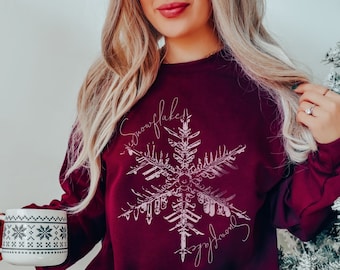 Snowflake Christmas Sweatshirt, Holiday Winter Sweater