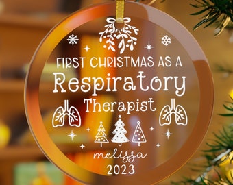 Personalized Respiratory Therapist Ornament, First Christmas RT Gift