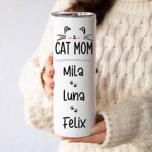 Personalized Cat Mom Tumbler Gift, Cat Mama Tumbler, Gift for Pet Owner, Cat Lover Gift, Cat Tumbler, Custom Cat Mom Gift, Gift For Cat Mom