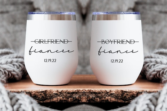 Personalized Engagement Wine Tumbler, Future Mrs Gift, Couple Gift