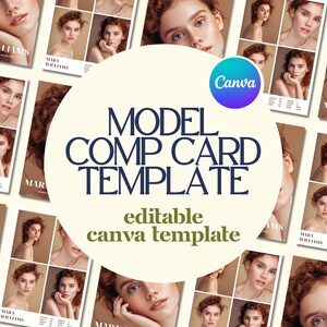 Model Comp-kaartsjabloon | Professionele modelleringskaart | Model Comp-kaart | Mode fotokaart | Canva-sjabloon | 5x7 inch