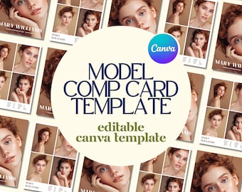 Model Comp Card Template | Professional Modeling Card | Model Comp Card | Fashion Photo Card | Canva Template | 5x7inch