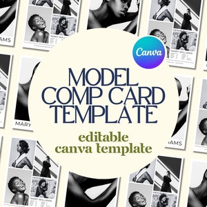 Mall för modelltävlingskort | Professionellt modellkort | Modelltävlingskort | Modefotokort | Canva-mall | 13 x 18 cm