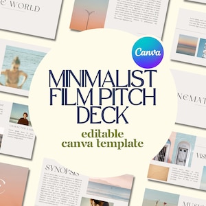 Professional Minimalist Film Pitch Deck Template | Canva Editable Template Link | Professional Film Pitch Presentation