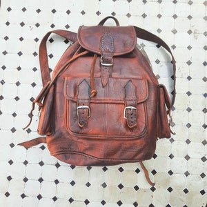 Moroccan Leather Backpack Leather Shoulder Bag