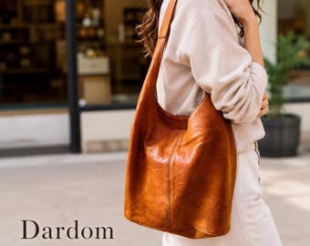 Artisan Moroccan Leather Hobo Bag, Soft Slouchy Tote, Vegetable-Tanned Goat Leather