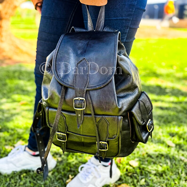 DarDomShop Leather Backpack - Thumbnail 4