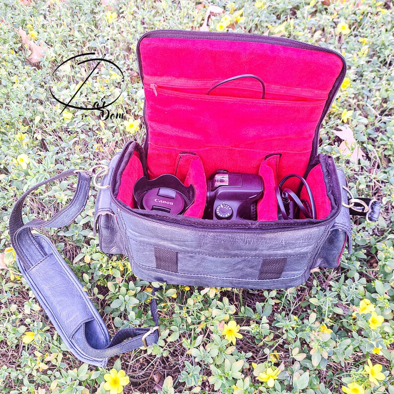 Leather Camera Bag Gift Camera Bag Navy Blue Camera Bag Etsy