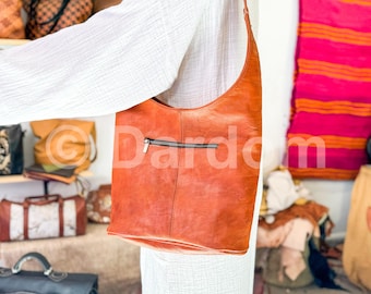 Handmade Leather Bag: Soft Shoulder Tote and purse bag