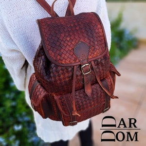 Moroccan Leather Backpack Women - Etsy