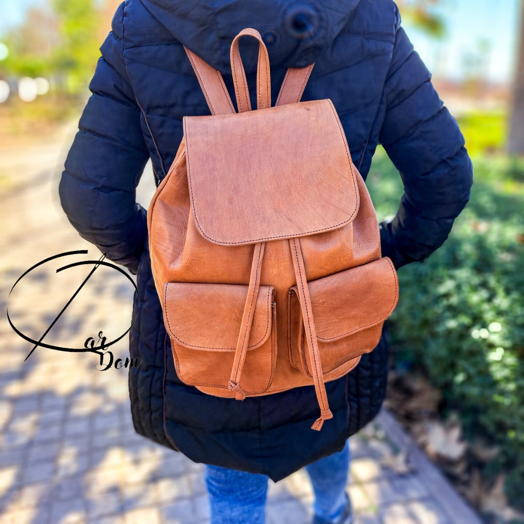 Classic Leather Backpack Etsy