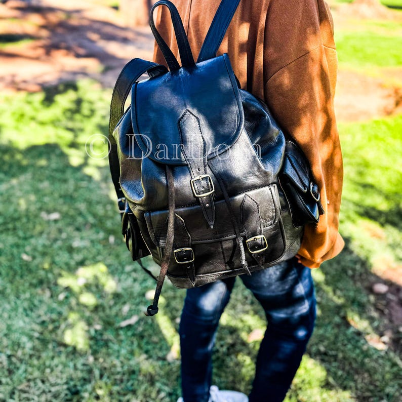 DarDomShop Leather Backpack - Thumbnail 5